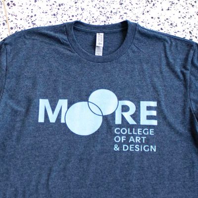 Moore Tee: Navy Heather Silver Logo