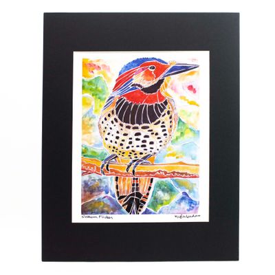 Northern Flicker with Black Mat, print BARC272