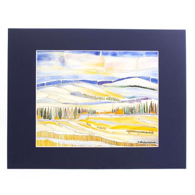 Deer Lodge with Navy Mat, print BARC274