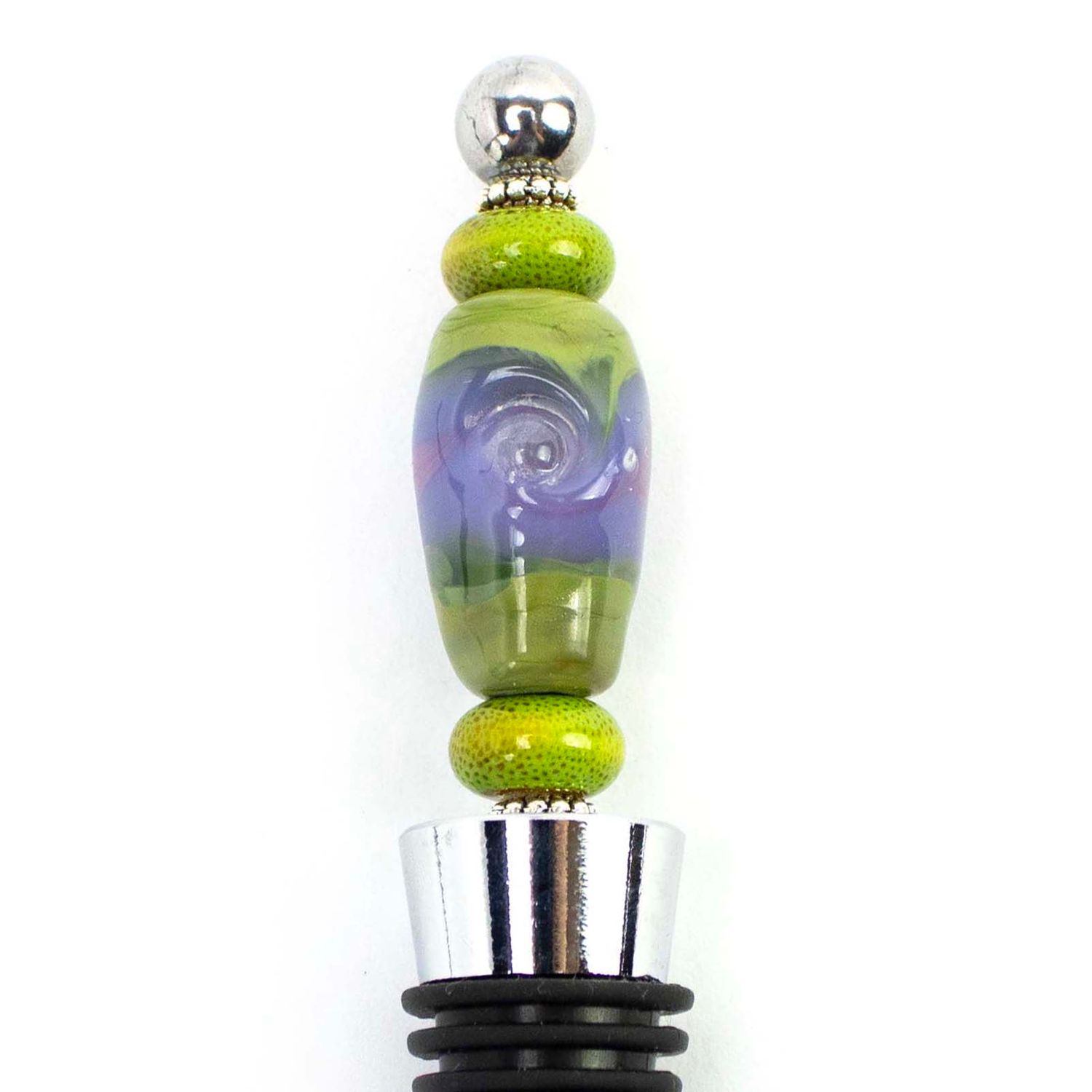 Jade and Purple Glass, winestopper HARC422