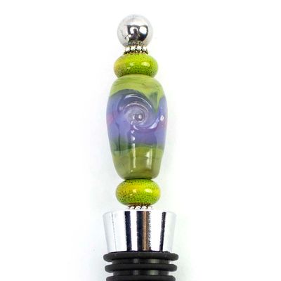 Jade and Purple Glass, winestopper HARC422
