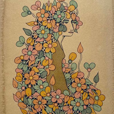 Naturally, silkscreen hand painted KADM003