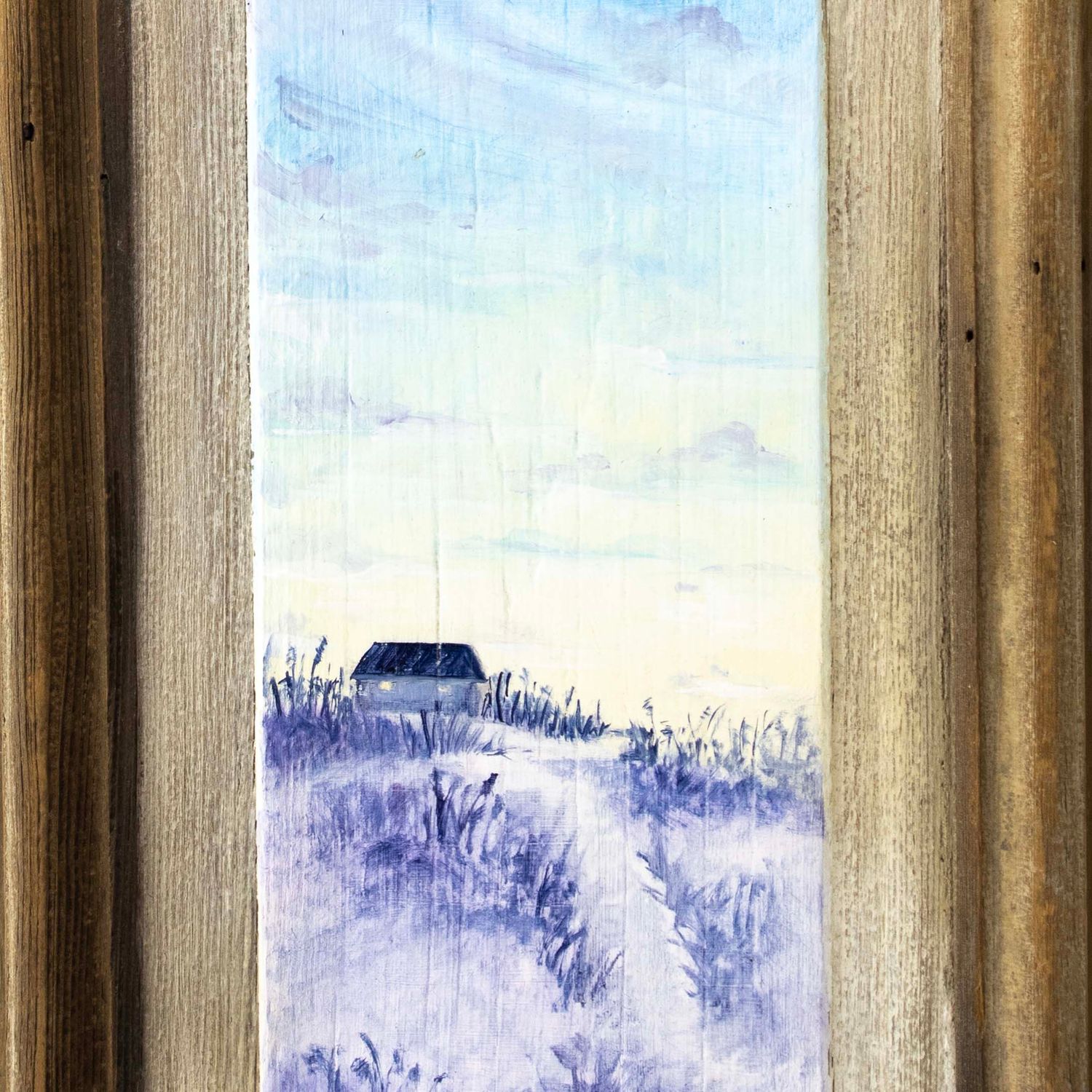OBX Dune at Twilight, oil on reclaimed wood BELL02