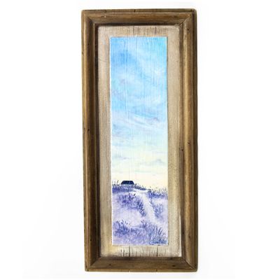 OBX Dune at Twilight, oil on reclaimed wood BELL02