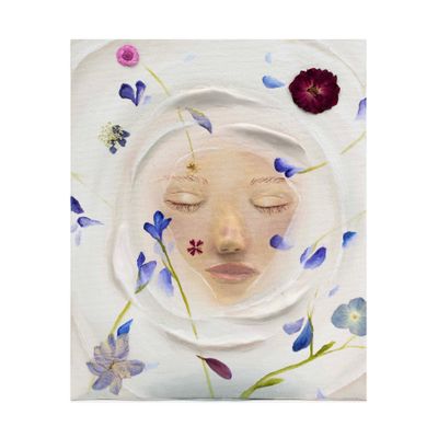 Milky Portrait, mixed media on board VELN16