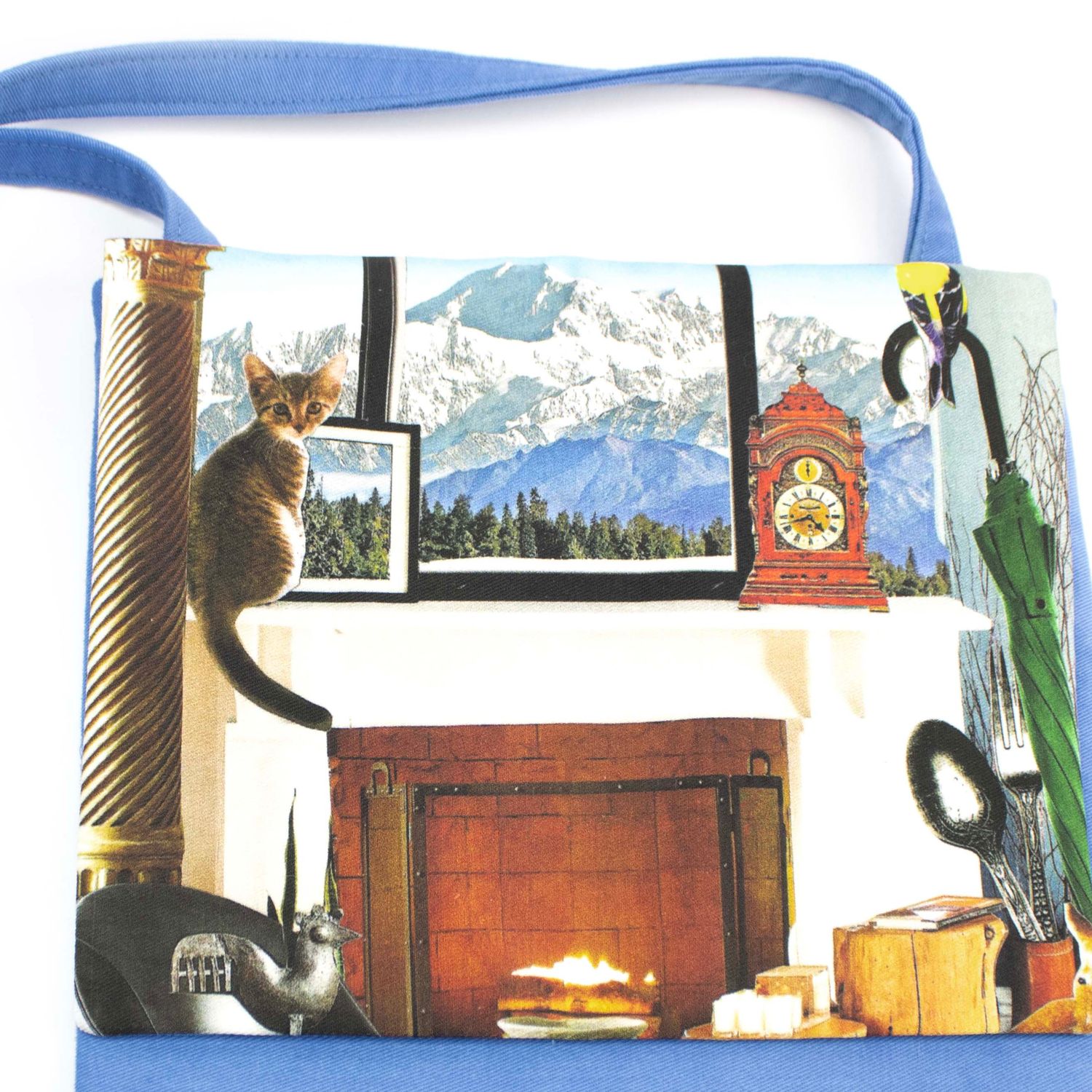 Gathering Round the Fire in Bright Blue, small messenger KOPS550