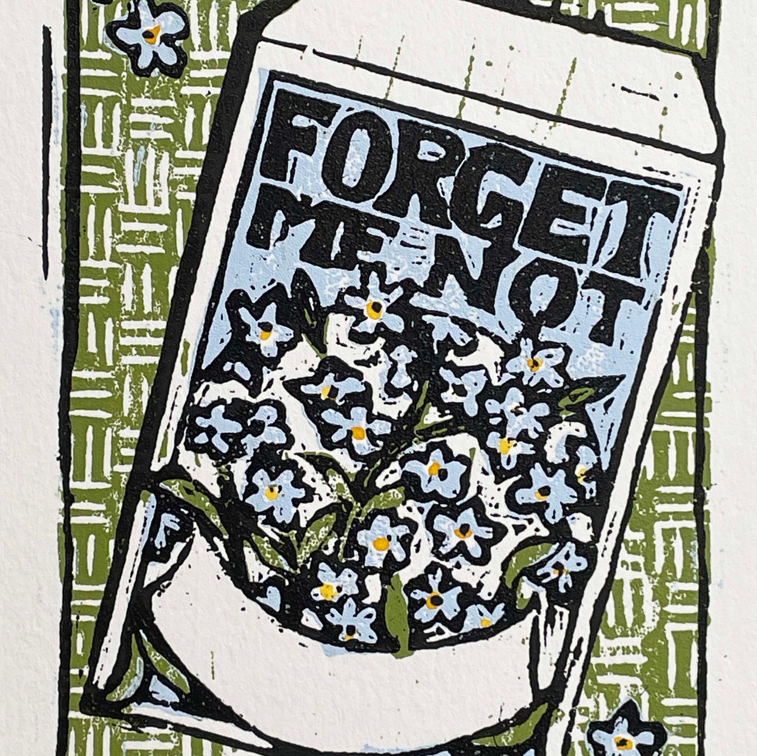 Forget Me Not, woodblock print ARMK074