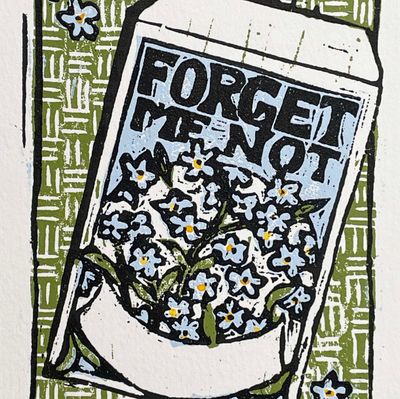 Forget Me Not, woodblock print ARMK074