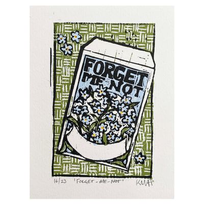 Forget Me Not, woodblock print ARMK074