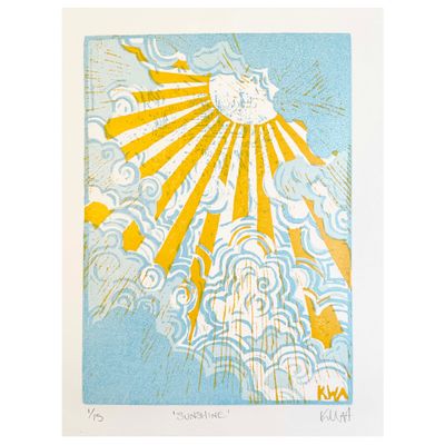 Sunshine, woodblock print ARMK076