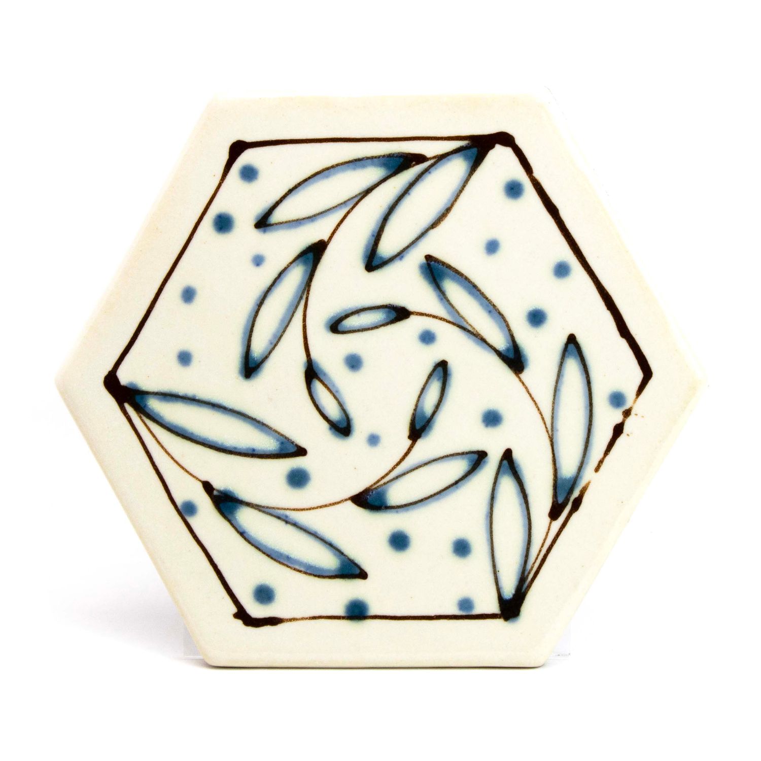 White Blue, trivet with cork HECL442