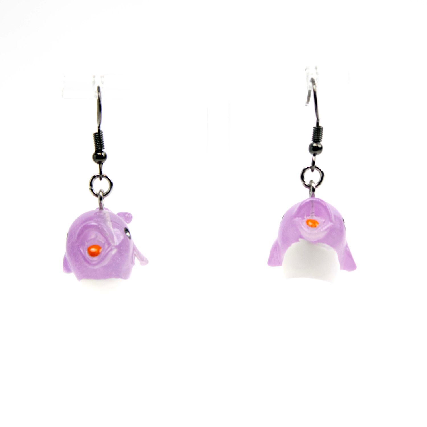 Purple Dolphins, silly creature earrings JOHR05