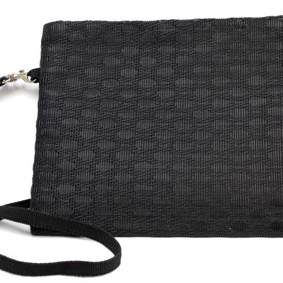 Black Nylon, lined shoulder purse CASK282