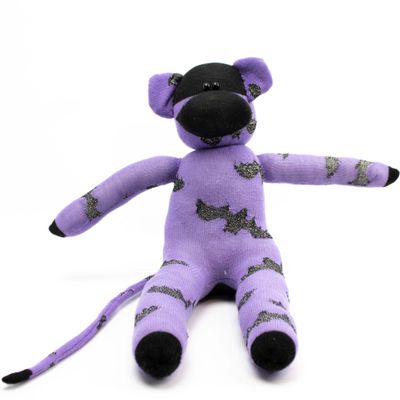Purple with Black Bats, sock monkey GOLE171