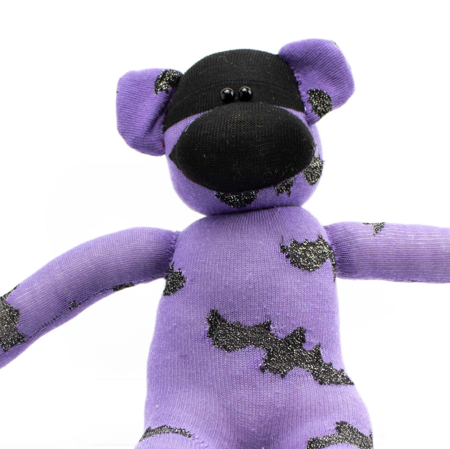 Purple with Black Bats, sock monkey GOLE171