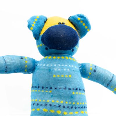 Teal Blue with Yellow Dots, sock monkey GOLE169