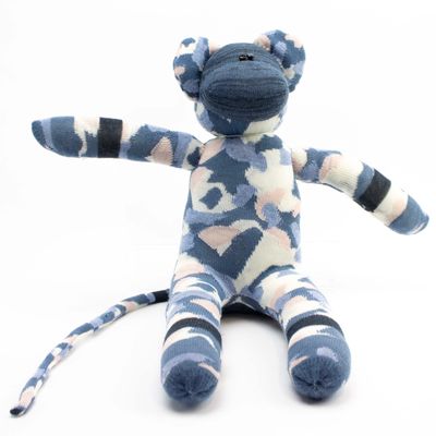 Soft Blue Camouflage, sock monkey GOLE167
