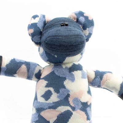 Soft Blue Camouflage, sock monkey GOLE167