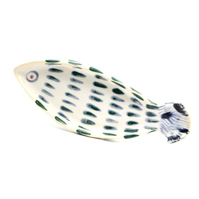 Platter Tray: Green Quill Scales medium, ceramic ROHG077