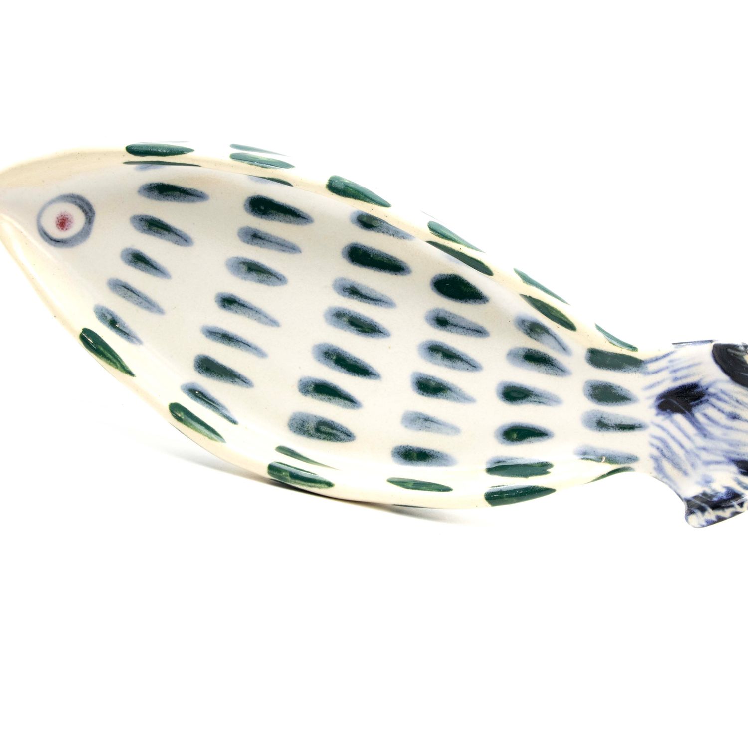 Platter Tray: Green Quill Scales medium, ceramic ROHG077