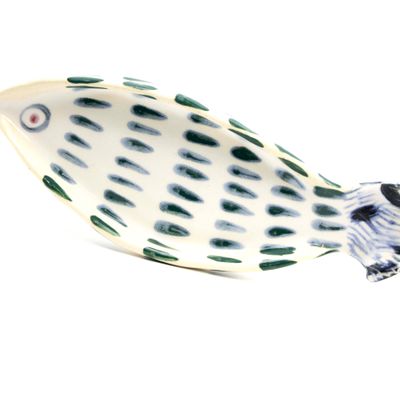 Platter Tray: Green Quill Scales medium, ceramic ROHG077