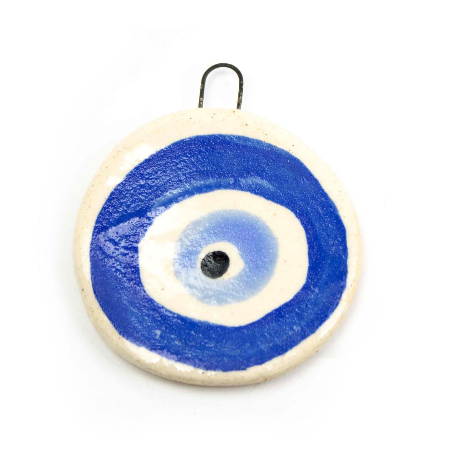 Evil Eye Ornament: Blue with Blue, ceramic ROHG125