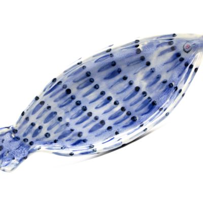 Platter Tray: Ocean Blue with Navy Dot, ceramic ROHG081