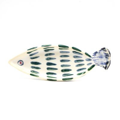 Platter Tray: Green Quill Scales Small, ceramic ROHG076