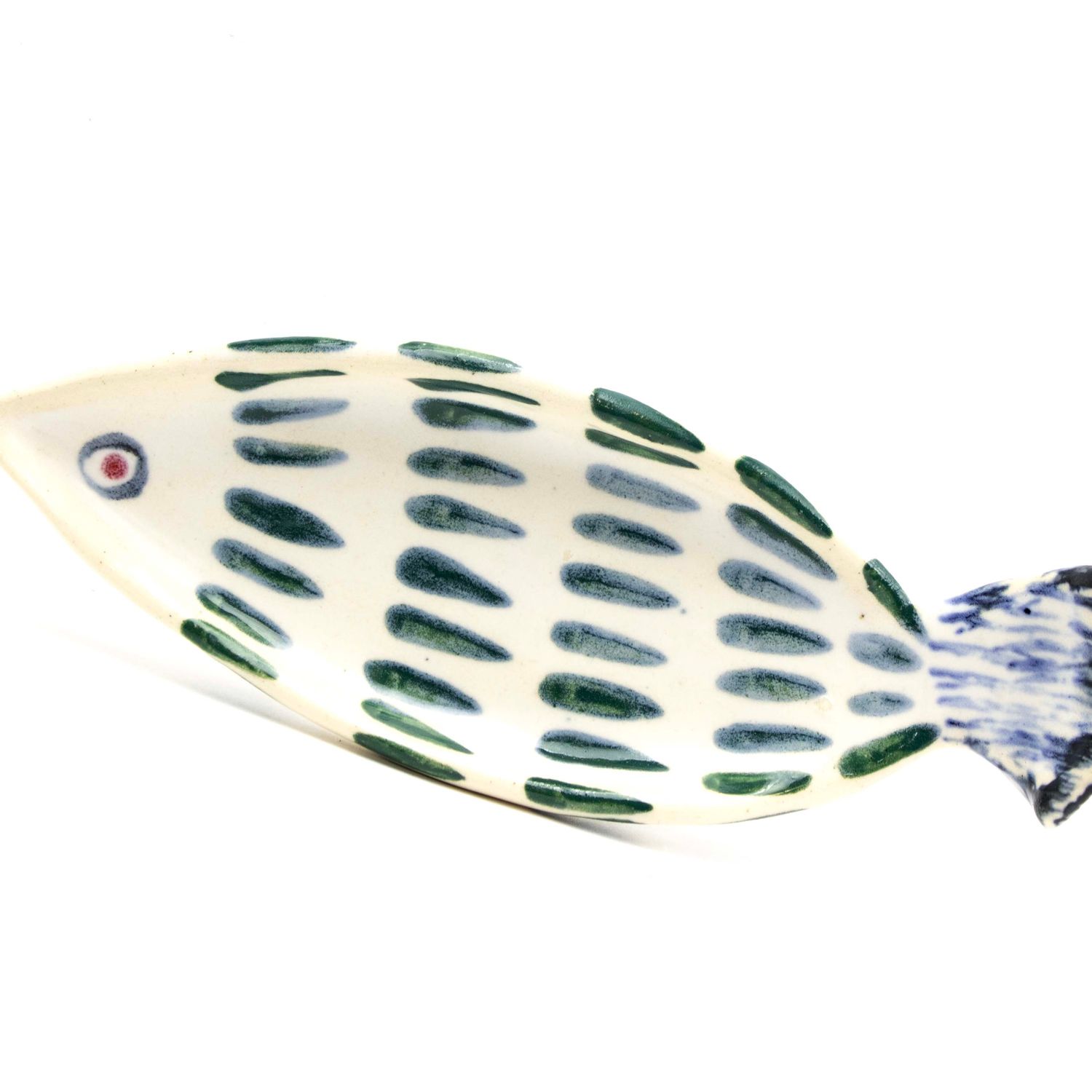 Platter Tray: Green Quill Scales Small, ceramic ROHG076