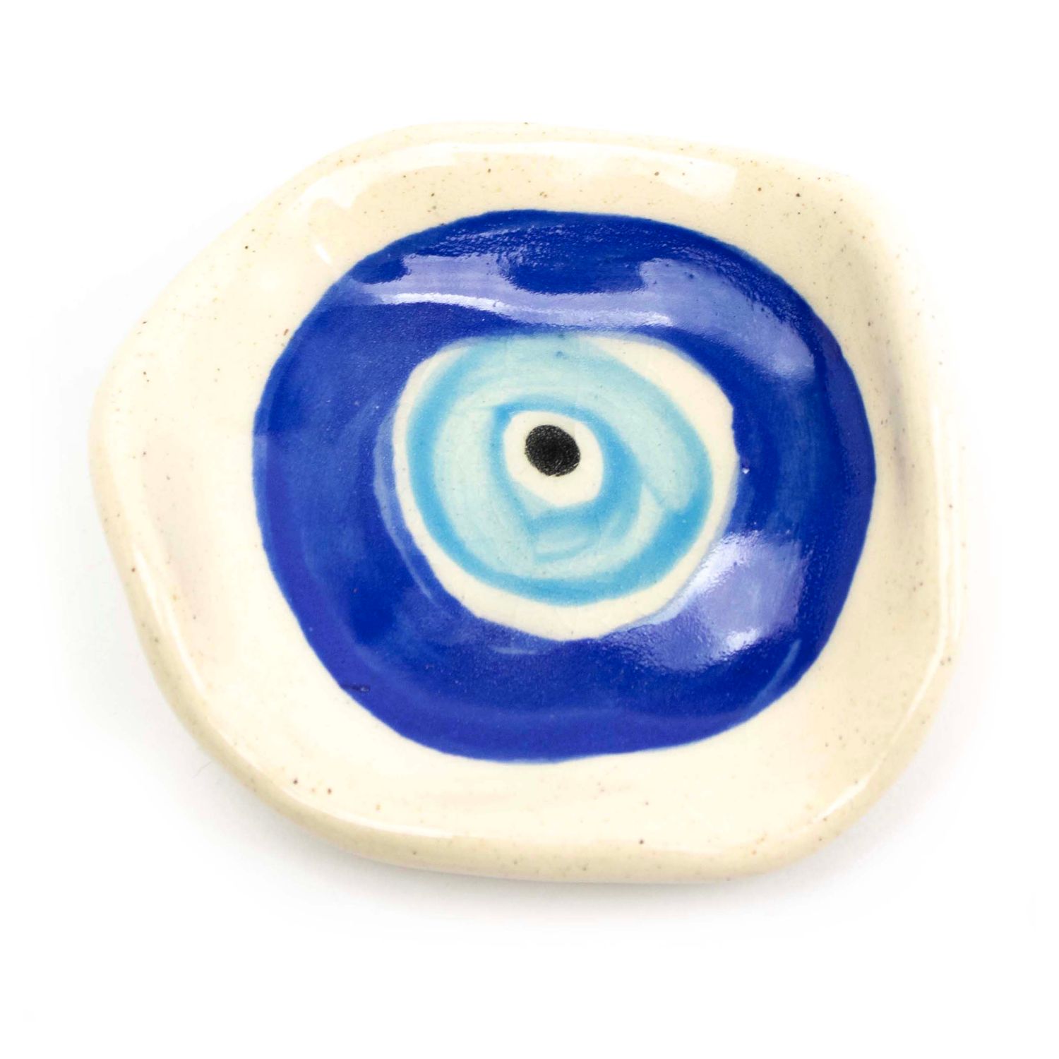 Evil Eye Dish: Sky Blue with Blue, ceramic ROHG100
