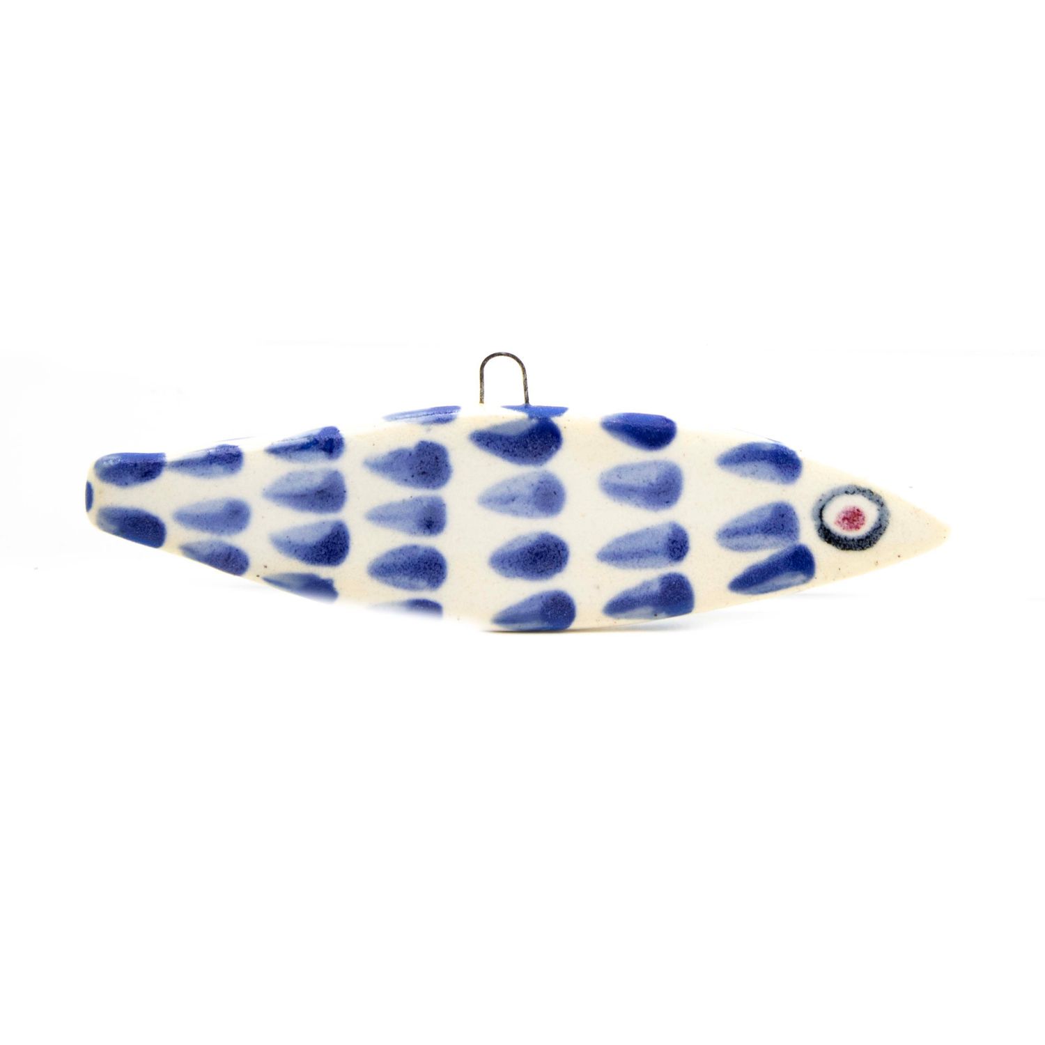Fish Ornament Mini: Ocean Blue Scale, ceramic ROHG105