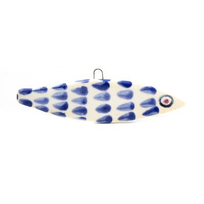 Fish Ornament Mini: Ocean Blue Scale, ceramic ROHG105