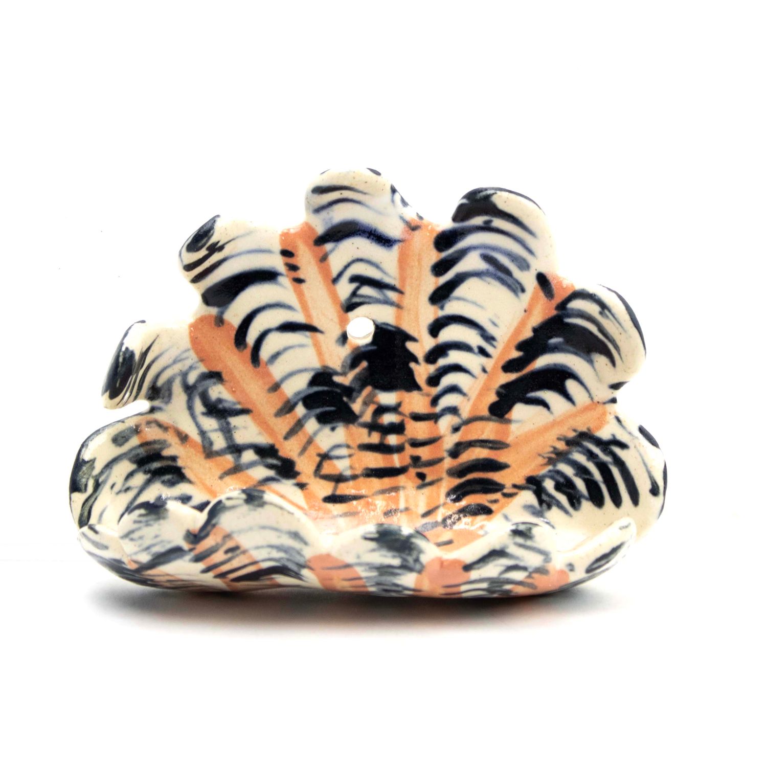 Wall Pocket Mini: White, Black and Salmon, ceramic ROHG085