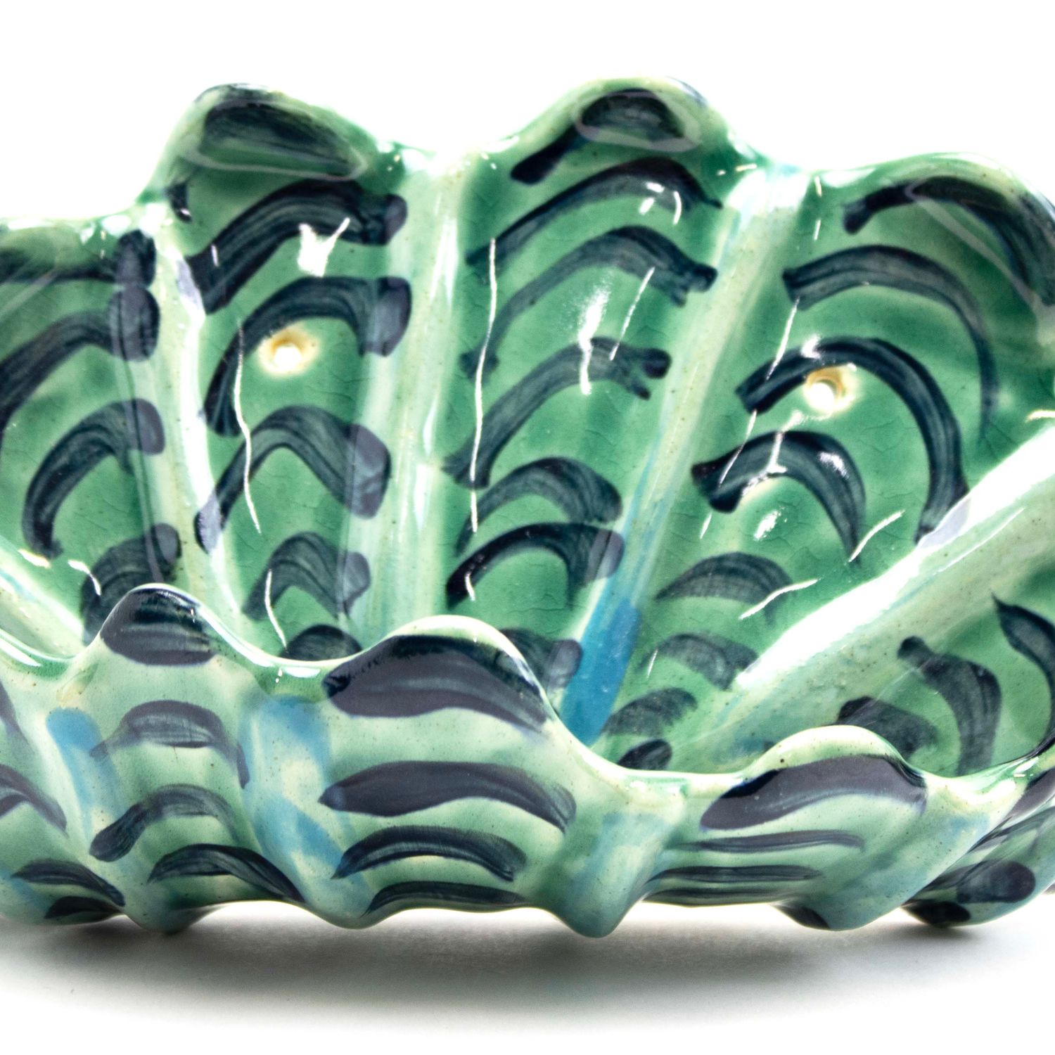 Wall Pocket Large: Aqua and Navy, ceramic ROHG090