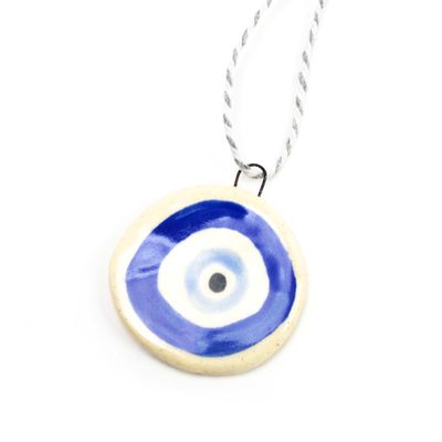 Evil Eye Ornament: Blue with Blue, ceramic ROHG124