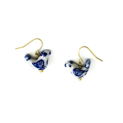 Blue Birds, porcelain earrings RILM135