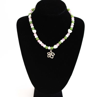 Rose Quartz and Pearl, necklace RILM143