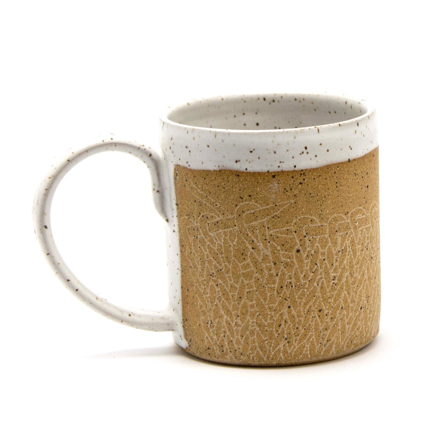 Knit Mug in White, ceramic BICE194