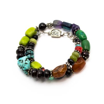 Amethyst, Carnelian, double bracelet JOHS02