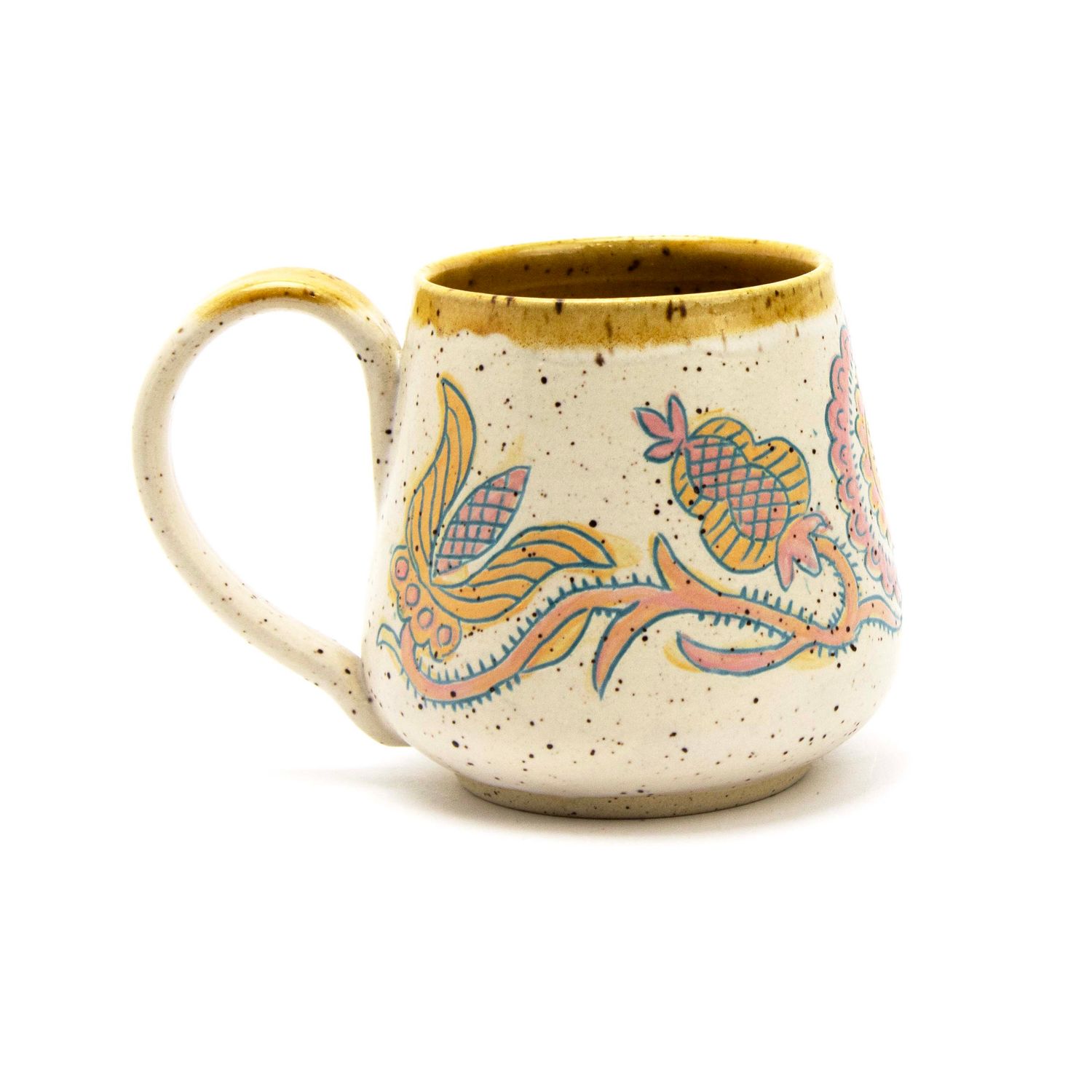 PA Dutch Yellow Floral Mug, ceramic BICE203