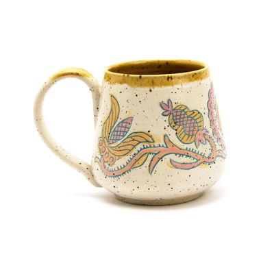 PA Dutch Yellow Floral Mug, ceramic BICE203