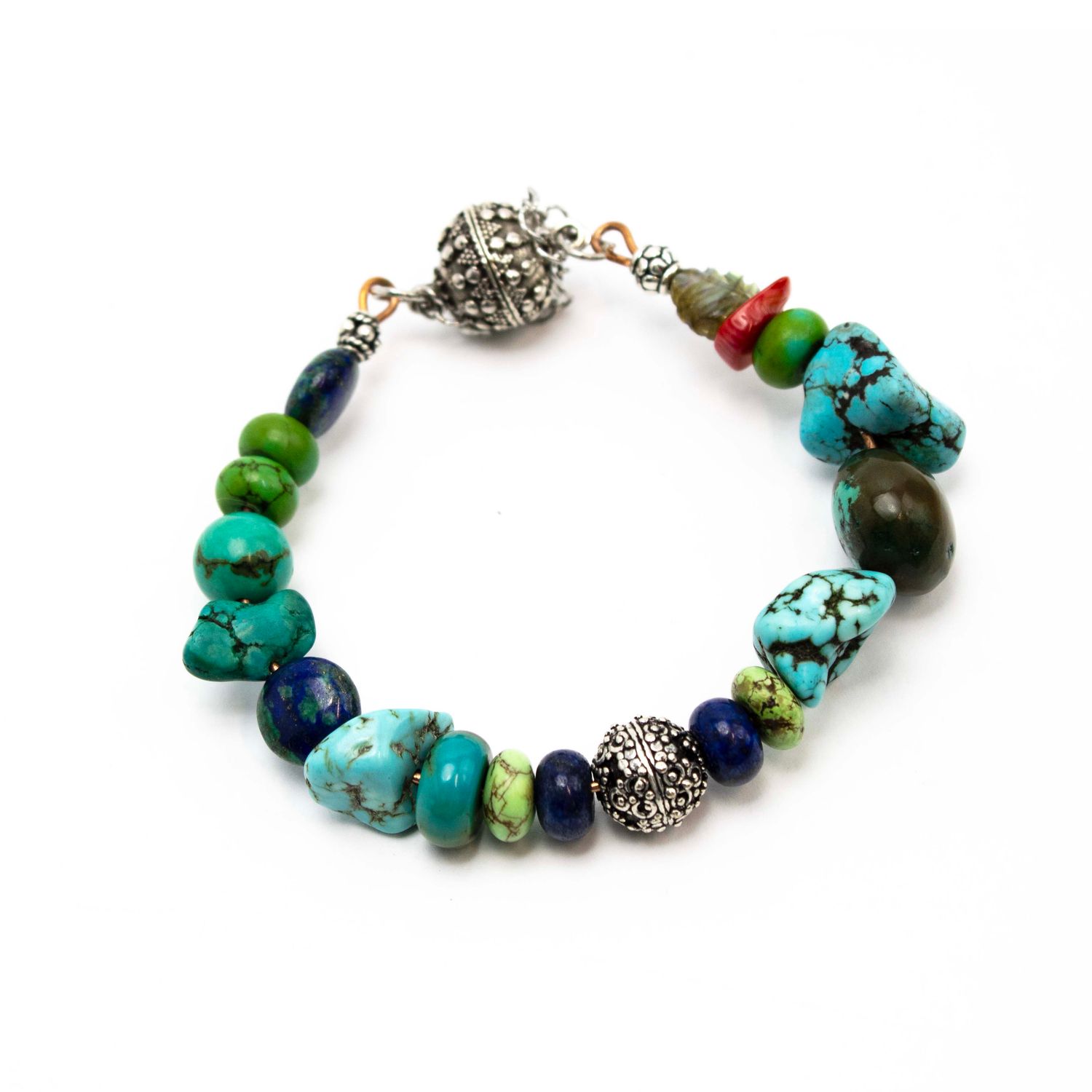 Turquoise with Sterling Silver Balls, bracelet JOHS04