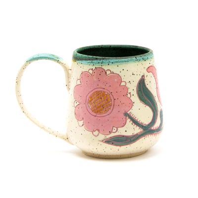 PA Dutch Green Floral Mug, ceramic BICE202