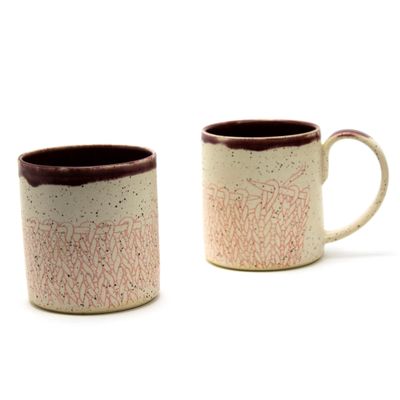 Knit Mug in Pink, ceramic BICE197