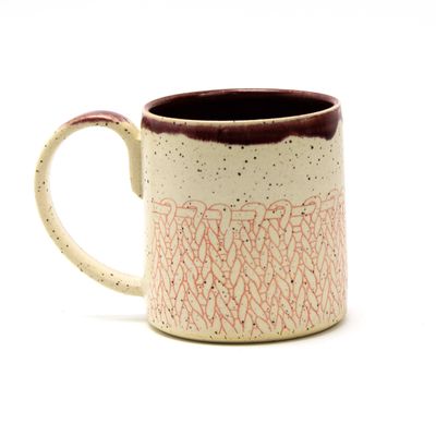 Knit Mug in Pink, ceramic BICE197