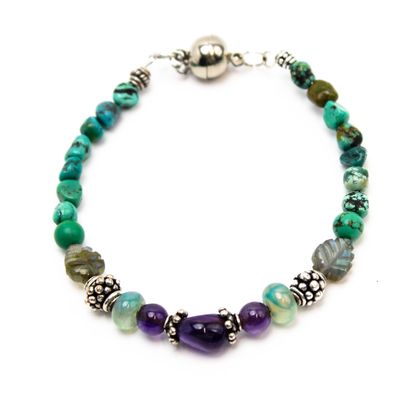 Amethyst, Turquoise &amp; Labradorite, bracelet JOHS06