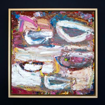 Oval to Points, oil and wax on cradled panel  SCHK25