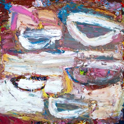Oval to Points, oil and wax on cradled panel  SCHK25