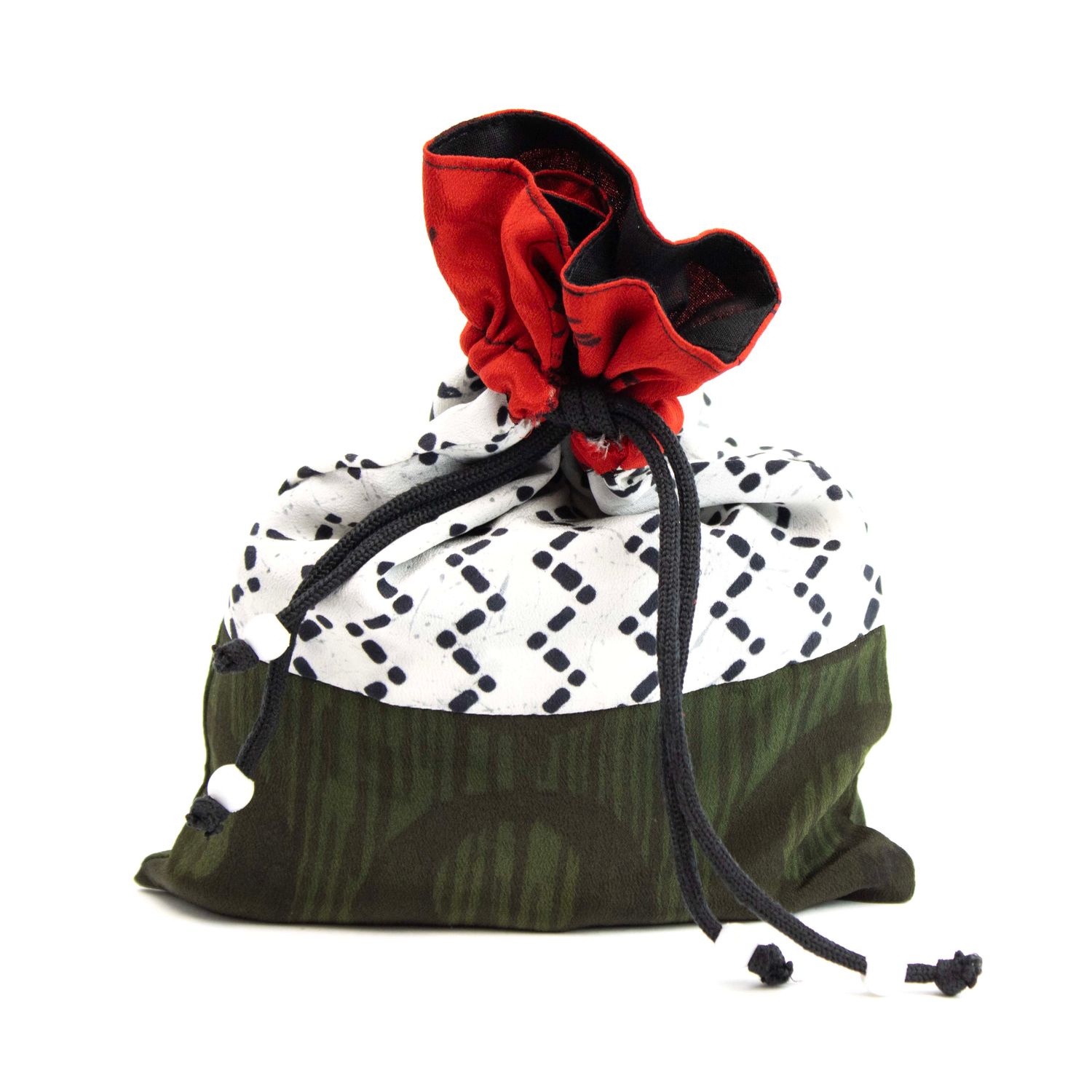 Gift Bag of Tea, black zig zag silk bag LOHH1952