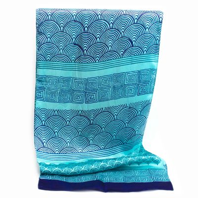 Aqua, silk charmeuse scarve (HS-51) LOHH1961